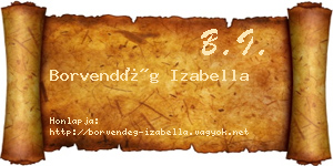 Borvendég Izabella névjegykártya